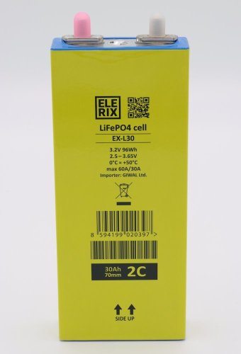 LiFePO4 bateriový pack ELERIX 30 Ah, 3.2V, 2C (pack 4 ks)