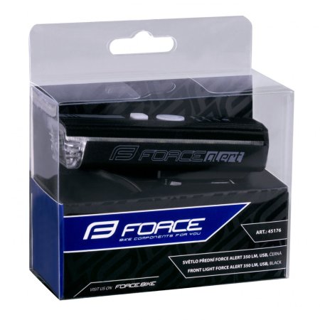 Front light FORCE ALERT 350LM, USB, black
