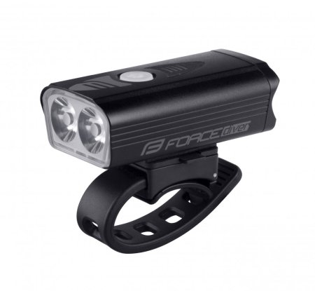 Přední světlo FORCE DIVER 900LM, USB, černé