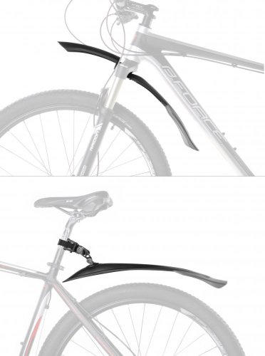 Mudguards FORCE WARD, 24"-29" plastic, black-grey