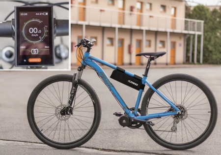 COMFORT KIT FOR ORDINARY CYCLING - Motor power: Standard 250W, Battery range and location: Smaller bag, range up to 130 km (13Ah, 468Wh), Charging speed: Standard 2 A, Display type: Full color LCD C18 with USB