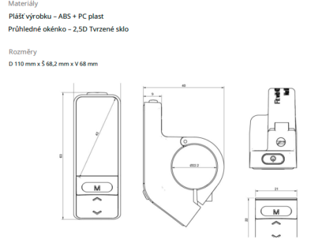 OLED displej SW102T for CYC mid-drive Gen 2, CAN
