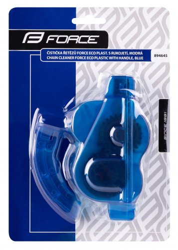 Čistička řetězů FORCE ECO plast. s rukojetí, modrá