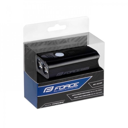 Přední světlo FORCE DIVER 900LM, USB, černé