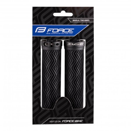 Grips FORCE rubber with locking, black, packed