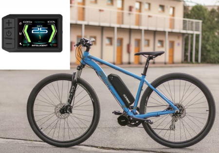 SET EXTREME FOR THE MOST DEMANDING RIDERS - Motor power: 1000W + gearsensor, Battery range and location: Frame, range up to 180 km (16Ah 768Wh), Charging speed: Standard 2 A, Display type: Full color IPS 600C